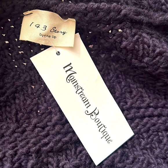 🆕CARDIGAN Navy💙Jacquard Knit Half Sleeve⭐️NWT 1.4.3. STORY by Line Up Size S/M - Picture 8 of 10